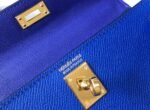 Replica Hermes Kelly Bag Hermes 19CM Epsom Shoulder Mini Bag Dark Blue 20475 - Image 3