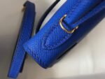 Replica Hermes Kelly Bag Hermes 19CM Epsom Shoulder Mini Bag Dark Blue 20475 - Image 5