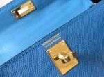 Replica Hermes Kelly Bag Hermes 19CM Epsom Shoulder Mini Bag Blue 20476 - Image 4