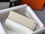 Replica Hermes Kelly Bag Hermes 19CM Epsom Shoulder Mini Bag Beige Gold buckle 20458 - Image 3