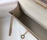 Replica Hermes Kelly Bag Hermes 19CM Epsom Shoulder Mini Bag Beige Gold buckle 20458 - Image 8