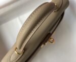 Replica Hermes Kelly Bag Hermes 19CM Epsom Shoulder Mini Bag Apricot 20466 - Image 7