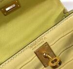 Replica Hermes Kelly Bag Designer Hermes 19CM Shoulder Mini Bag Yellow 20451 - Image 7