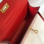 Replica Hermes Kelly Bag Designer Hermes 19CM Shoulder Mini Bag Red 20454 - Image 8