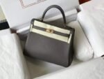 Replica Hermes Kelly Danse 28cm of Togo Leather Bag 20339 Pewter Grey36140