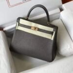 Replica Hermes Kelly Danse 28cm of Togo Leather Bag 20339 Pewter Grey36140