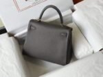 Replica Hermes Kelly Danse 28cm of Togo Leather Bag 20339 Pewter Grey36140 - Image 2