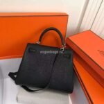 Replica Hermes Kelly Danse 20318 Designer Tote Shoulder Strap Bag 28 32cm Black35728 - Image 4
