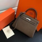 Replica Hermes Kelly Danse 20317 Designer Tote Shoulder Strap Bag Dark Gray35675 - Image 8