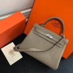 Replica Hermes Kelly Danse 20315 Designer Tote Shoulder Strap Bag Apricot35632 - Image 8