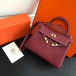 Replica Hermes Kelly Danse 20314 Designer Tote Shoulder Strap Bag Wine Red35591 - Image 2