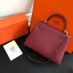 Replica Hermes Kelly Danse 20314 Designer Tote Shoulder Strap Bag Wine Red35591 - Image 3