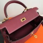 Replica Hermes Kelly Danse 20314 Designer Tote Shoulder Strap Bag Wine Red35591 - Image 5