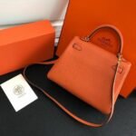Replica Hermes Kelly Danse 20313 Designer Tote Shoulder Strap Bag Orange35549 - Image 2