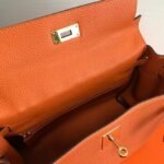 Replica Hermes Kelly Danse 20313 Designer Tote Shoulder Strap Bag Orange35549 - Image 5