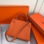 Replica Hermes Kelly Danse 20313 Designer Tote Shoulder Strap Bag Orange35549 - Image 7