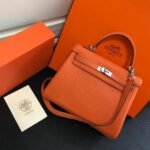 Replica Hermes Kelly Danse 20313 Designer Tote Shoulder Strap Bag Orange35549 - Image 8