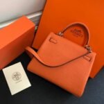 Replica Hermes Kelly Danse 20313 Designer Tote Shoulder Strap Bag Orange35549 - Image 9