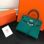 Replica Hermes Kelly Danse 20312 Designer Tote Shoulder Strap Bag Dark Green35509
