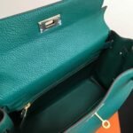 Replica Hermes Kelly Danse 20312 Designer Tote Shoulder Strap Bag Dark Green35509 - Image 11
