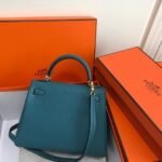 Replica Hermes Kelly Danse 20310 Designer Tote Shoulder Strap Bag Blue35440 - Image 3