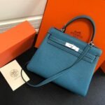 Replica Hermes Kelly Danse 20310 Designer Tote Shoulder Strap Bag Blue35440 - Image 6