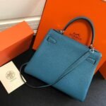 Replica Hermes Kelly Danse 20310 Designer Tote Shoulder Strap Bag Blue35440 - Image 7