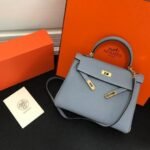 Replica Hermes Kelly Danse 20309 Designer Tote Shoulder Strap Bag Lake Blue35403