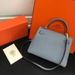 Replica Hermes Kelly Danse 20309 Designer Tote Shoulder Strap Bag Lake Blue35403 - Image 2