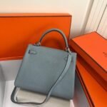 Replica Hermes Kelly Danse 20309 Designer Tote Shoulder Strap Bag Lake Blue35403 - Image 7