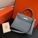 Replica Hermes Kelly Danse 20309 Designer Tote Shoulder Strap Bag Lake Blue35403 - Image 8