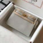 Replica Hermes Kelly Danse 22cm Leather Bag 20360 Gray36129