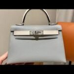 Replica Hermes Kelly Bag Hermes 19CM Epsom Shoulder Mini Bag Light gray 20460